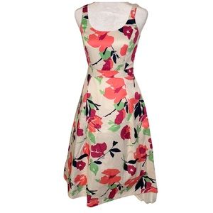 Shoshanna Midnight Janelle Floral Fit and Flare Midi Dress